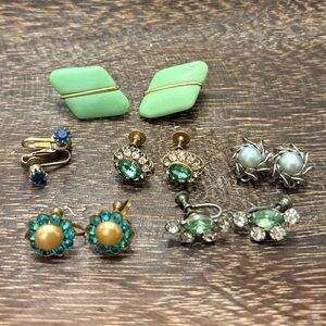 Vintage Blue/Green Earring Lot